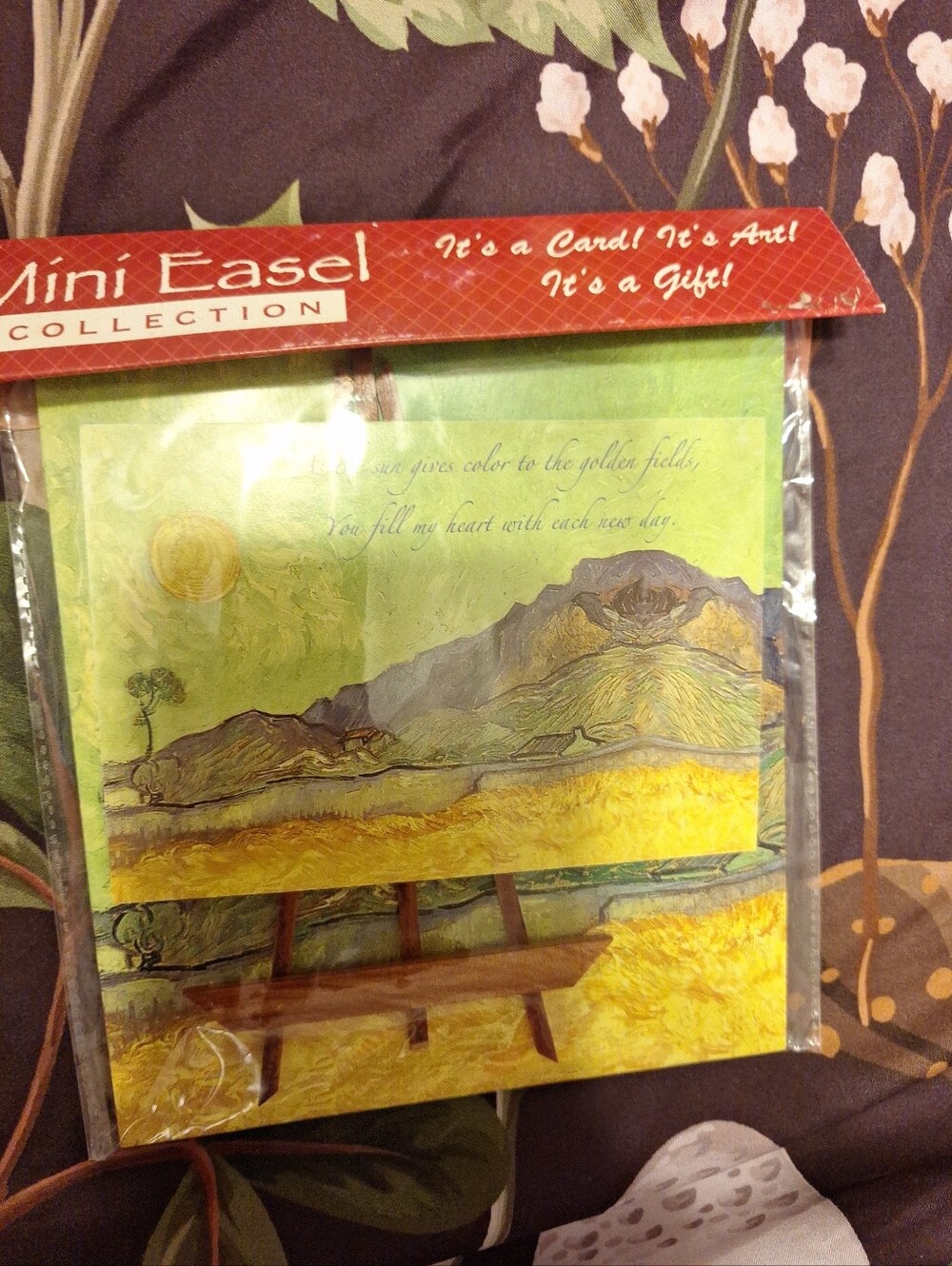 Mini Easel Collection Van Gogh Yellow Landscape Wall Art Card